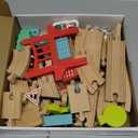 Tiny Land Wooden Train Set for Toddler - 39 Pcs- with Wooden Tracks Compatible with Major Brands - Expandable, Changeable-Train Toy for 3 4 5 Years Old Girls & Boys