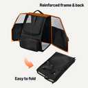 Amazon Basics Pet Backpack for Cats & Small Dogs, Collapsible Travel Carrier with Ventilated Mesh, Removable Pad, and Safety Leash, Black