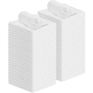 Avalon Towels Cotton Shop Rags  (Pack of 50) Size 12x14 Inches Cleaning Rags  Absorbent Shop Towels and Multipurpose Cleaning Towels for Automobiles, Industries, Garage and Homes (White)
