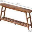 ChooChoo 70.9 Inch Long Console Tables for Entryway, Wood 2-Tier Entry Hallway Table, Narrow Sofa Table Behind Couch Table for Living Room, Entrance, Walnut