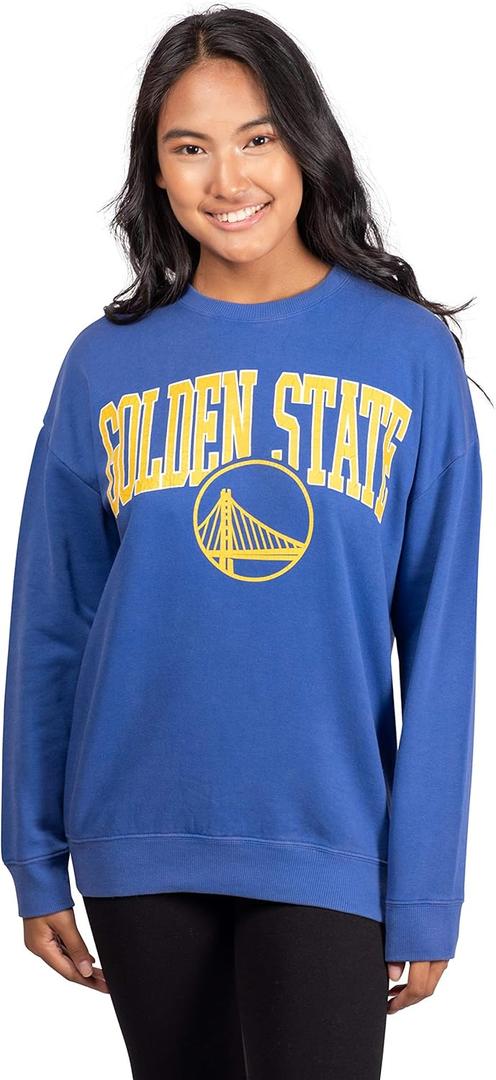 Ultra Game womens Nba Official Extra Soft Fleece Distressed Oversized Pullover Sweatshirt (Medium, Team Color)