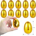 36Pcs Gold Easter Eggs, 2.3" Metallic Plastic Empty Eggs Fillable for Easter Hunt Supplies, Basket Stuffers, Toys Filling Treats, Party Favor