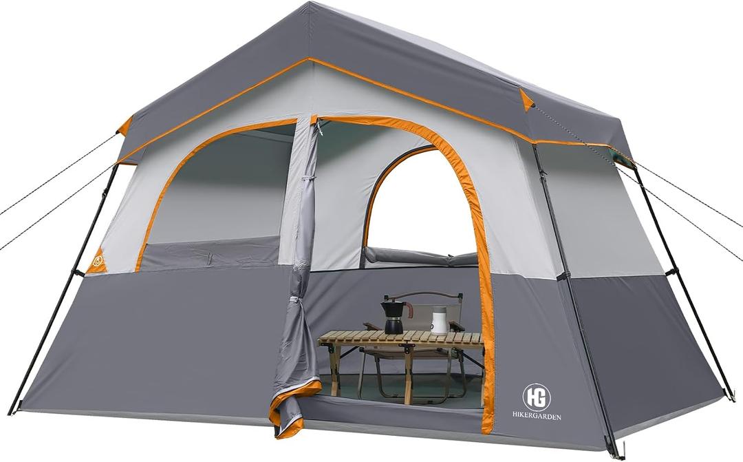 HG 6 Person Camping Tent, Portable Cabin Tent for Camp, Windproof Fabric Easy Set Up Family Tent Outdoor for Hiking, Backpacking, Traveling