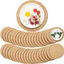 40 Pcs Round Woven Rattan Placemats, 13 Inch Rattan Placemats Natural Straw Hand Woven Farmhouse Round Place Mats for Dining Table Home Wedding Baby Shower Dinner