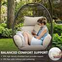 Outdoor Egg Chair Cushion with 8 Securing Straps, Water-Repellent & Fade-Resistant, Removable Cover, Replacement Cushion for Most Single Hanging Swing Egg Chairs Cream