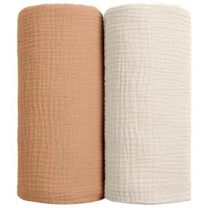 lulumoon Muslin Swaddle Blanket Baby - Cotton Swaddling Blanket Soft Baby Receiving Blankets Neutral 2Pack(Caramel) lulumoon Muslin Swaddle Blanket Baby - Cotton Swaddling Blanket Soft Baby Receiving Blankets Neutral 2Pack(Caramel)
