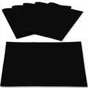 Linen Fabric Placemats Set of 6, Machine Washable, Heat Resistant, Wrinkle Free, Thick Polyester Kitchen Place Mats for Dining Table (Black)
