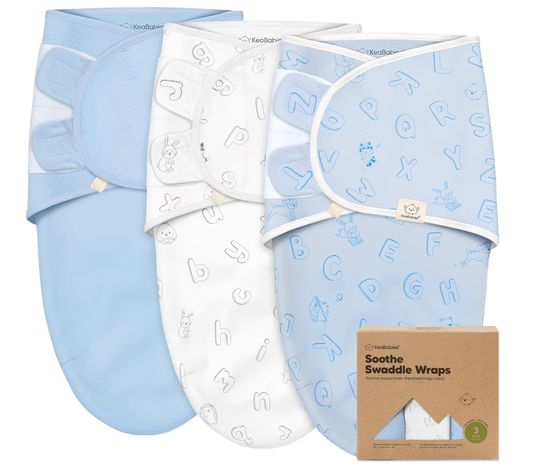 3Pack Organic Baby Swaddle Sleep Sacks  Swaddles for Newborns, Infant 03 Months, Baby Girls, Boys, Soft & Snug Newborn Sleep Sack, Nursery Swaddling Blankets (Bunnies, XS)