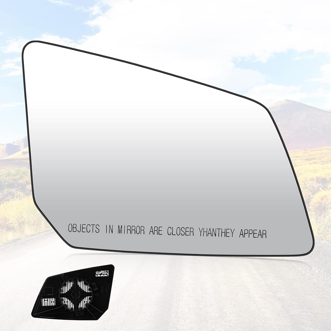 Youxmoto Passenger Right Side Mirror Glass Replacement 2007-2016 Fit For GMC Acadia/For Chevy Traverse/For Saturn Outlook, w/Backing Plate Heated Glass,fit 15951928, 25990004