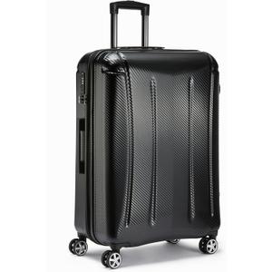 Amazon Basics 30-Inch Hardside Checked Spinner Luggage With TSA Lock, Lightweight Expandable Suitcase, Scratch-Resistant Surface, 8 Multi-directional Wheels, Black