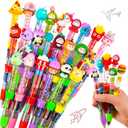 LiYiQ 24PCS Multicolor Pen in One Fun 4-in-1 Cute Pens Bulk Kawaii Cool Ballpoint Pens Fun Gifts