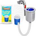 Above Ground Pool Skimmer with 10-Pack Skimmer Socks, Wall Mount Surface Skimmer for Inflatable & Metal Frame Pools, Auto Skims Leaves, Debris, Removable Basket, Works with 800+ GPH Pump