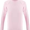 Boys Rash Guard Shirts UPF 50+ Long Sleeve Girls UV Sun Protection Athletic Rash Guard Rashguard Swim Shirt (12 Years, Pink)