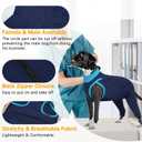 LelePet Dog Recovery Suit for Rear Legs to Stop Licking Hind Legs Abdomen Wounds, Dog Onesie for Surgery Female Male,Dog Pants to Prevent Licking for Small to Large Dogs, Cone Alternative (XS-3XL) (Navy Blue)