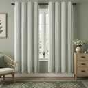 Boho Blackout Curtains 90 Inches Long Sage Green Linen Blend 2 Panels with Tassels and Cotton Embroidery, Farmhouse Vintage Rustic Rod Pocket Drapes for Living Room or Bedroom