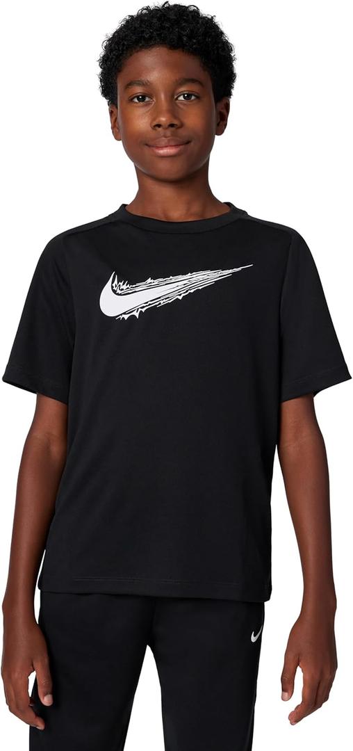 Nike Kids' Multi Dri-FIT Short-Sleeve Top (X-Large, Black/White)