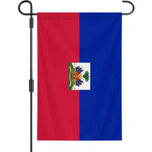 Haiti Garden Flag 12x18 Inch Double-Sided Vivid Color Haiti Flag Indoor and Outdoor Decor for Yards, Lawns, Streets, Parade, Celebration Activities