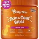 Zesty Paws Omega 3 Fish Oil for Dogs - Zesty Paw Dog Vitamins and Supplements for Hip, Joint & Skin, Bacon (90 Chews)