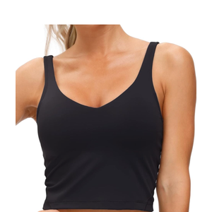 THE GYM PEOPLE Womens' Sports Bra Longline Wirefree Padded with Medium Support M