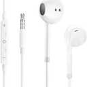 Tomonobu Wired Earbuds with Microphone, 3.5 Jack in-Ear Earphone with Volume Control, Headphones for iPhones, iPads, iPods, Computers, Laptops, Mp3/4, and Most Android Audio Devices, White
