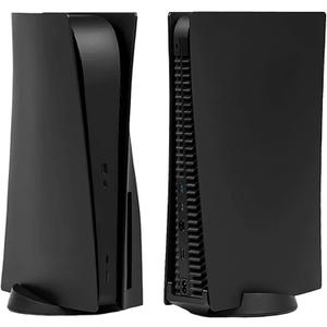 Face Plate Cover Shell for PS5 Disc Edition Console Faceplates, Accessories Compatible with PlayStation 5 Protective Replacement Panels (Black)
