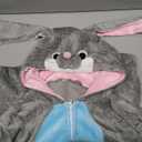 NEWCOSPLAY Unisex Adult Onesie Pajamas Animal One Piece Costume Cosplay Sleepwear, (Grey Rabbit, Large)