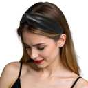 ZLYC Mulberry Silk Headband Elastic Twist Knotted Head Bands for Women's Hair, Solid Black
