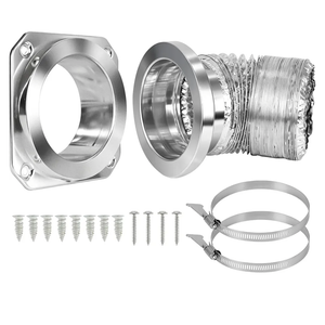 Magnetic Dryer Vent Coupling Connector Kit DV180  Airtight Seal Quick Connect System with 4" Aluminum Duct Hose & Clamps for Easy Cleaning & Maintenance