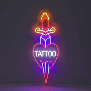 Tattoo Neon Sign Dimmable LED Tattoo Studio Neon Light Tattoo Open Light up Signs for Man Cave Tattoo Salon Studio Business Shop Wall Décor