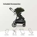 Mompush Wiz 2 in 1 Baby Stroller with Infant Pramette Mode, One Hand Fold Convertible Newborn to Toddler Stroller with Reversible Seat and Large UPF 50+ Canopy