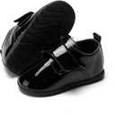 Meckior Infant Baby Boys Girls Classic PU Leather Wedding Loafers Brogue Toddler Oxford Dress Shoes First Steps Walking Flat Lazy Crib Shoe, Size: 6-12 Months Infant
