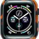 Band with Case [No Screen Protector] Compatible with Apple Watch 46mm 45mm 44mm 42mm 41mm 40mm 38mm,Women Men Fashion Resin Strap Bumper for iWatch Series 11/10/9/8/7/SE/6/5/4/3/2/1