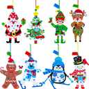 Winlyn 24 Sets Holiday Decorations DIY Christmas Tree Ornaments Winter Crafts Kits Foam Reindeer Penguin Snowman Foam Stickers for Kids Holiday Seasonal Gift Home Classroom Activities Party Favors