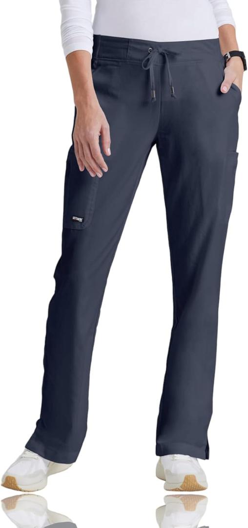 BARCO Grey's Anatomy Scrubs - Mia Scrub Pant for Women, Elastic Back Waist, Mid-Rise Shaped Leg Women's Scrub Pant (XX-Small Petite)