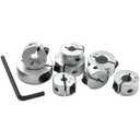 Wolfride Drill Bit Stop Collar Set, Drill Bit Depth Stop Collar Set Split Ring Clamping Shaft Collars Drilling Limit Ring 1/2", 7/16", 3/8", 5/16", 1/4", 7/32", 3/16", 1/8"