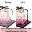 Cididu 6 Pack Large Clear Cake Box with Ribbon, Tall Cake Box Carrier 12x12x10 Inch, Tiered Transparent Cake Packaging Boxes with Lid and Board, PET Clear Gift Containers for Birthday Wedding Party