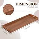 MAONAME Extra Large Cherry Wood Serving Tray with Handles, 36 x 12 inches Wooden Ottoman Tray, Long Serving Board for Party Breakfast Dinner, Classic Charcuterie Board for Meat, Cheese & Appetizers