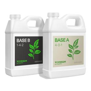 VIVOSUN Liquid Nutrients Base A & B Bundle, Grow Big Hydroponic Fertilizer, Supports Vegetative and Flowering Stages for Outdoor, Indoor Plants, Best Plant Food, Set of Quarts (32 Ounce)