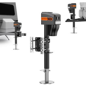 KYX Electric Trailer Jacks for RVs and Trailers: High-Capacity Models (5000 lbs) with LED Lights, Waterproofing, and Manual Crank Backup,Dual mounting Option