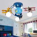 LAKIQ Boys Room Chandelier Airplane Modern LED Flush Mount Lighting with World Globe Creative Cartoon Aircraft Light Fixture for Kids Room Childrens Room Bedroom, 
Item Dimensions L x W x H	29.5"L x 29.5"W x 15.4"H
Item Weight	3.72 kg