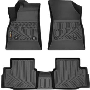 Binmotor-Floor Mats for Chevrolet/Chevy Cruze 2016-2019, Includes 1st+2nd Row, TPE Mat Custom All Weather Car Mats for Chevy Cruze Accessories