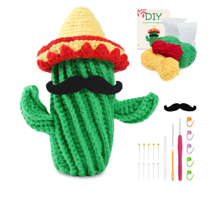 VOCHIC Crochet Kit for Beginners Starter Crochet Mexican Style Cacti Cactus Plant Knitting Kit with Step-by-Step Video Tutorials for Adults Kids