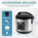 AROMA 8-Cup (Cooked) / 2 Qt. Digital Rice & Grain Multicooker, Durable Nonstick Inner Pot, Oatmeal, Steam, White & Brown Rice, Keep Warm