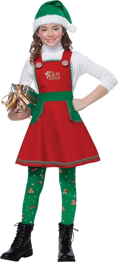 California Costumes girls Elf in Charge (Small-Medium, Red/Green/White)