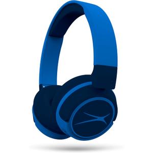 Altec Lansing Kid Safe 2-in-1 Wireless Bluetooth Headphones - Crystal Clear Sound, Safe Volume Limiting, Foldable Design - Enjoy Audio and Protect Your Child's Hearing (Knight Blue)