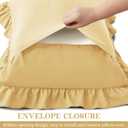 KKJIAF Ruffle Pillow Cases Standard Size Set of 2, Ruffled Pillow Covers with Envelope Closure, Wrinkle Resistant Ruffled Pillow Shams 20" x 26", Gold