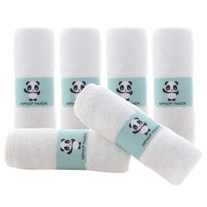 HIPHOP PANDA Baby Washcloths, Rayon Made from Bamboo - 2 Layer Ultra Soft Absorbent Newborn Bath Face Towel - Reusable Baby Wipes for Delicate Skin - White, 6 Pack