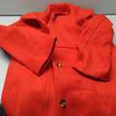 Fisoew Womens Elegant Single Breasted Coat Long Sleeve Mid Winter Overcoat Work Office Pea Coats (Medium, Red)