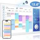 15.6" Smart Digital Calendar with Camera & HD Smart Touch Screen, Electronic Digital Wall Planner with Split-Screen | Sync Calendars, Chore Chart, Meal Plan & Video Calls | Includes Wall Mount