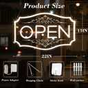 22" x 13" Open Sign for Business, LED Dimmable Neon Open Sign with 12V/2A Adapter, Warm White, Bright LED to Light Up Storefronts, Windows & Walls